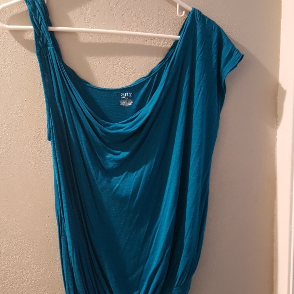 Off the shoulder teal top a.n.a